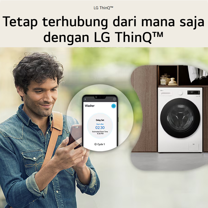 LG Mesin Cuci Front Loading AI DD Turbo Wash 15 Kg - F2515SNEG1 | F2515 SNEG1